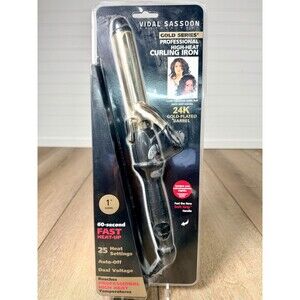 Vidal Sassoon Gold Series Professional High-Heat Curling Iron VS187C. NEW